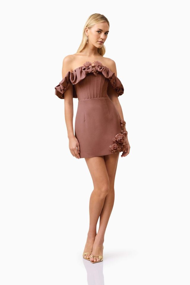 Elliatt Klara Mini Dress - Dark Taupe