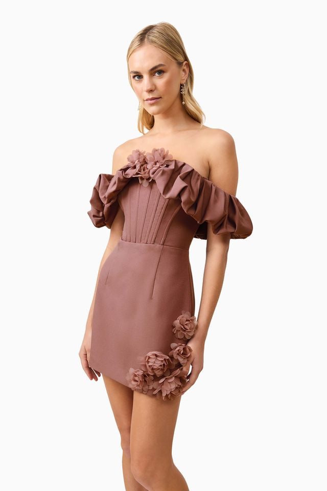 Elliatt Klara Mini Dress - Dark Taupe
