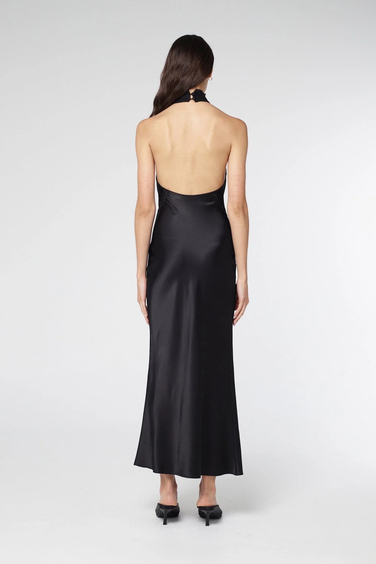 Third Form Serenade Lace Halter Maxi - Black