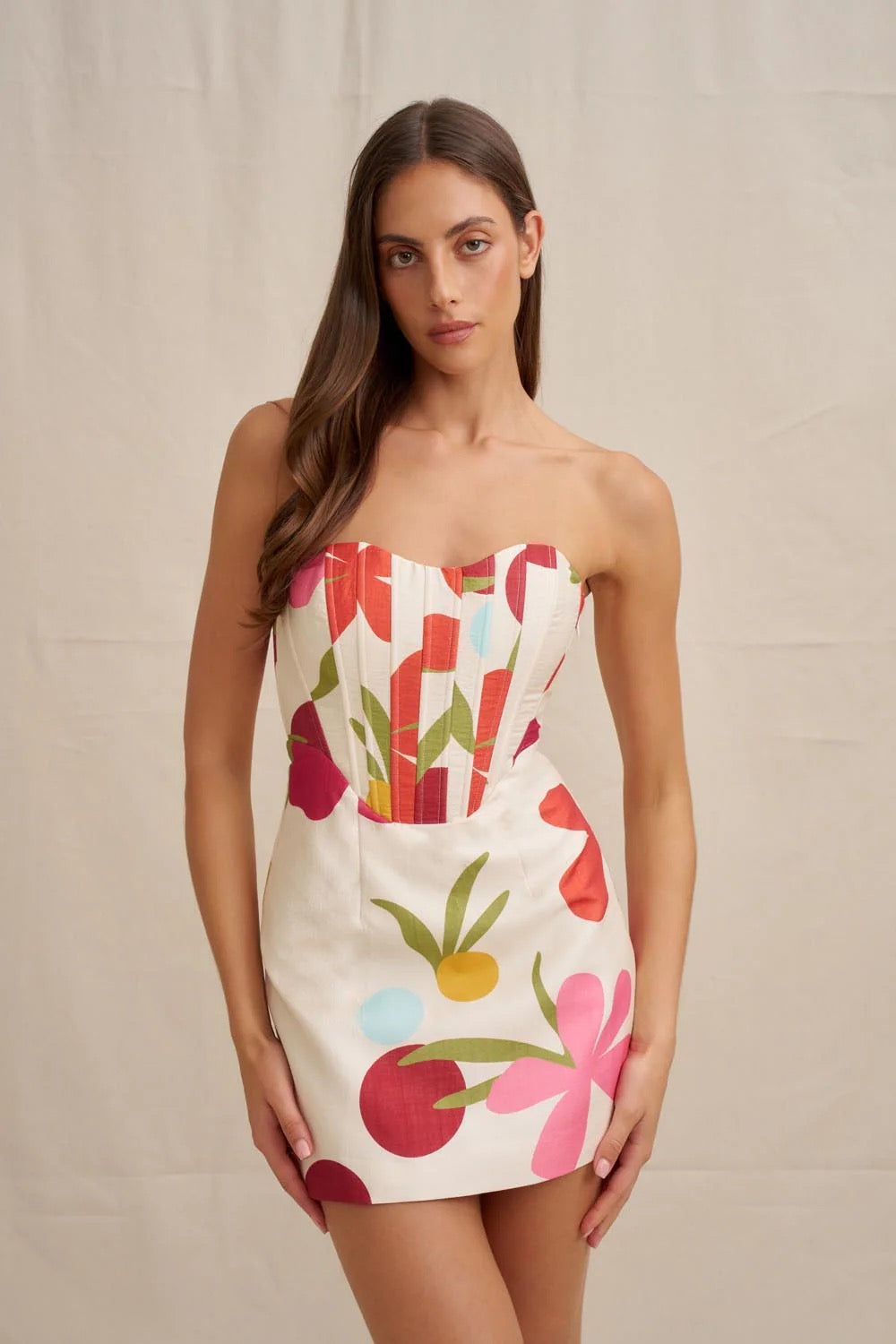 By Johnny Tropicana Corset Mini Dess - Multi