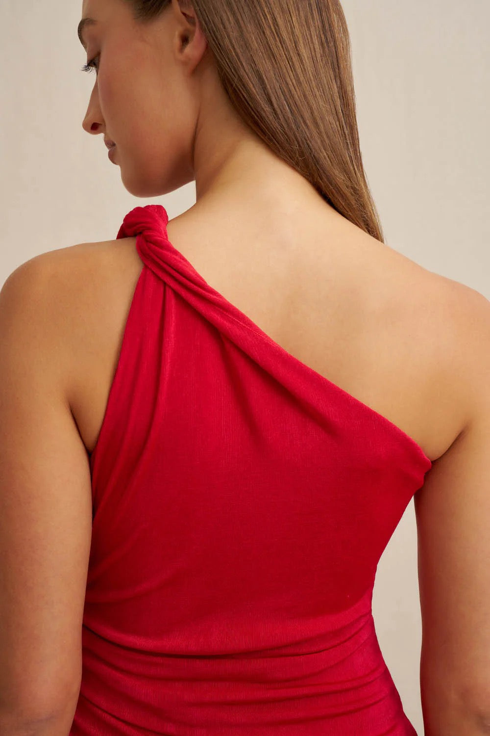 By Johnny Carmine One Shoulder Dress - Red