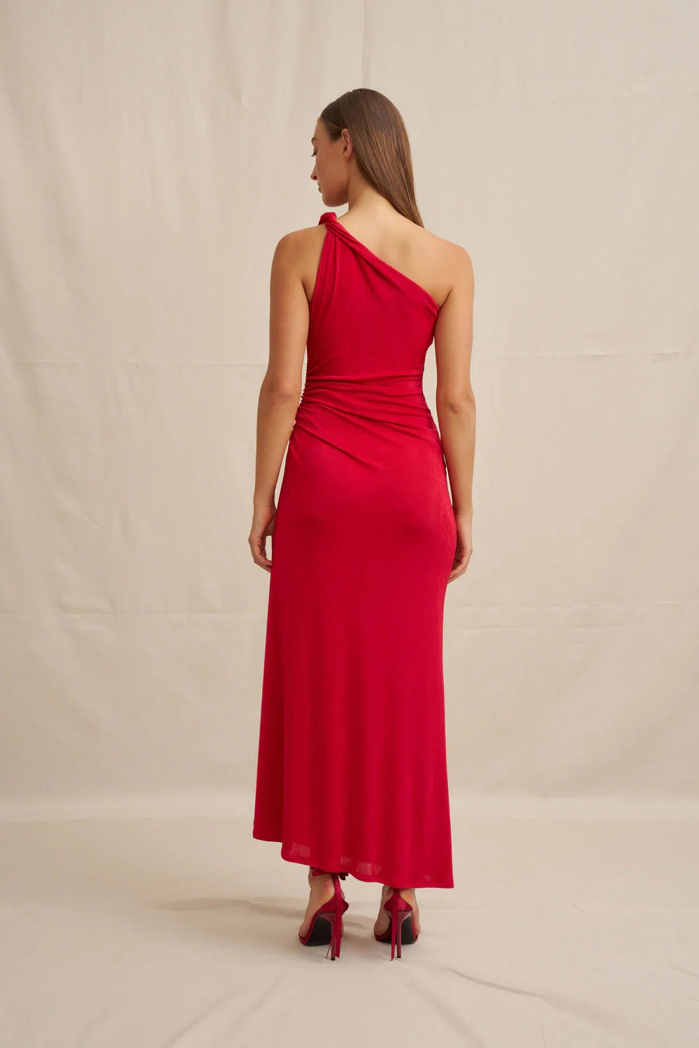 By Johnny Carmine One Shoulder Dress - Red