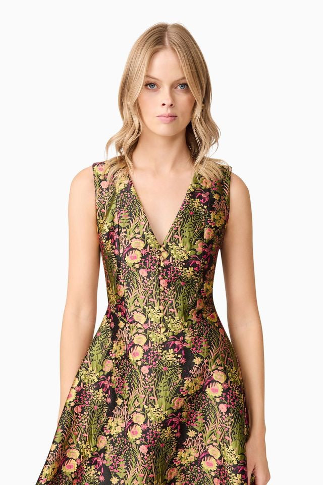 Elliatt Cindy Gown - Black Floral Multi