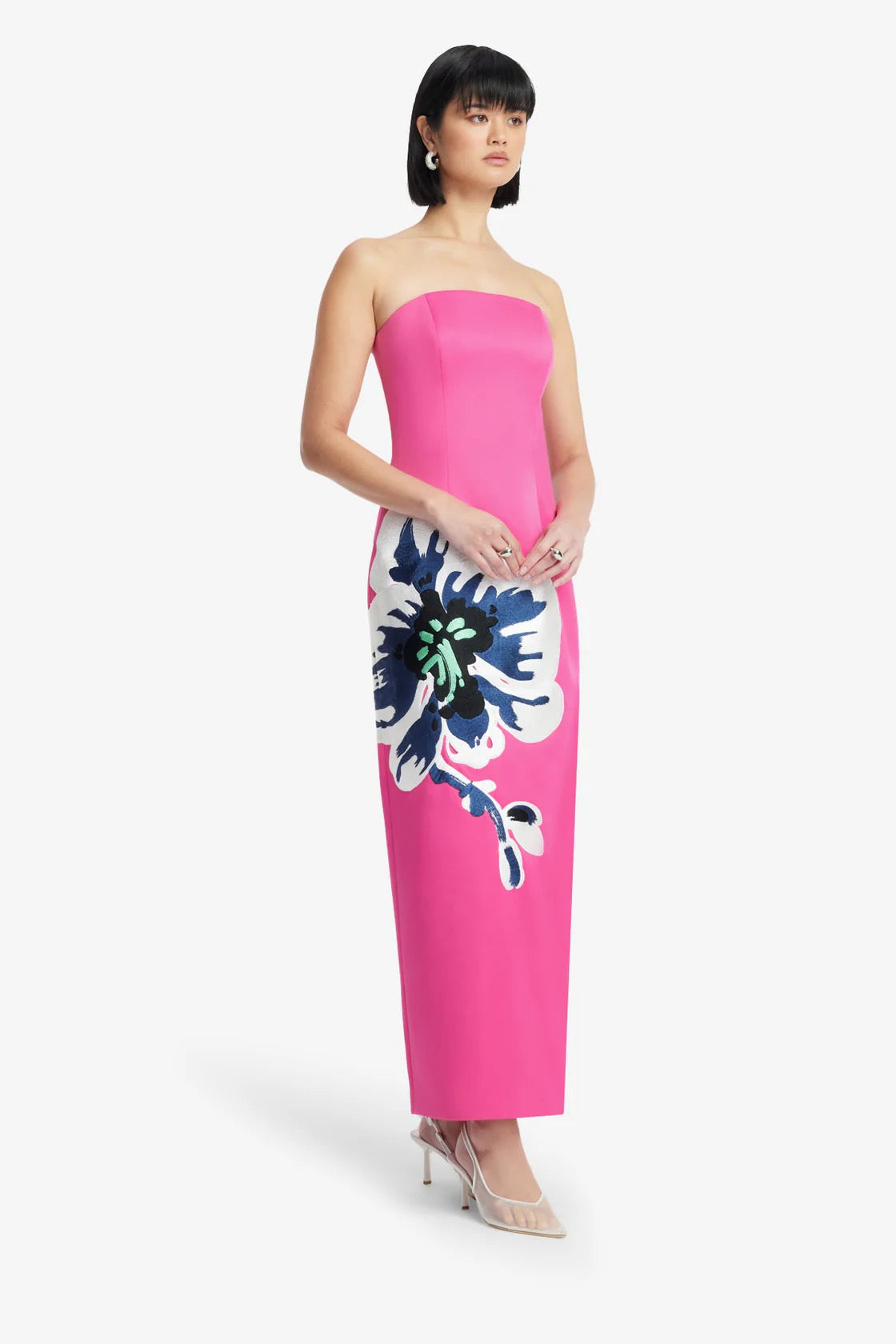 Leo Lin Rayna Bustier Maxi Dress - Orchid Print