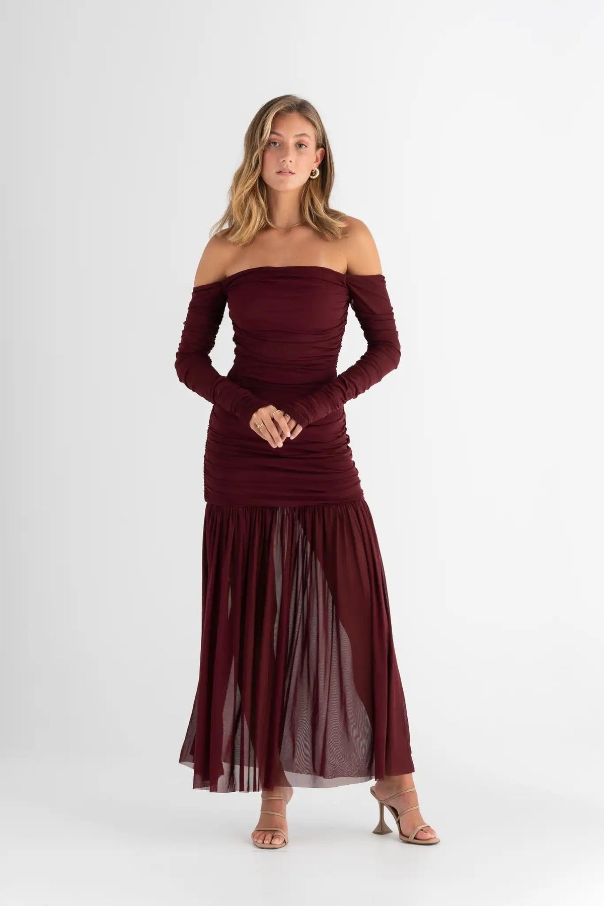 Pasduchas Echo Hourglass Midi Dress - Cherry