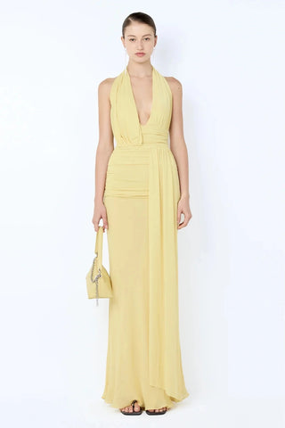 Bec & Bridge Cassis Drape Maxi Dress - Citron