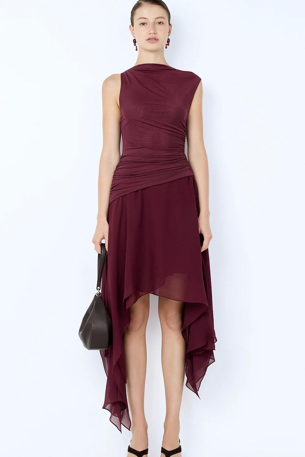 Bec & Bridge Nico Asym Midi Dress - Blackberry