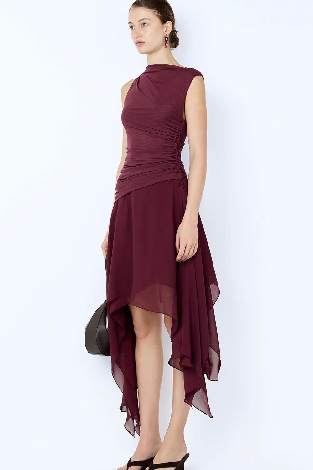 Bec & Bridge Nico Asym Midi Dress - Blackberry