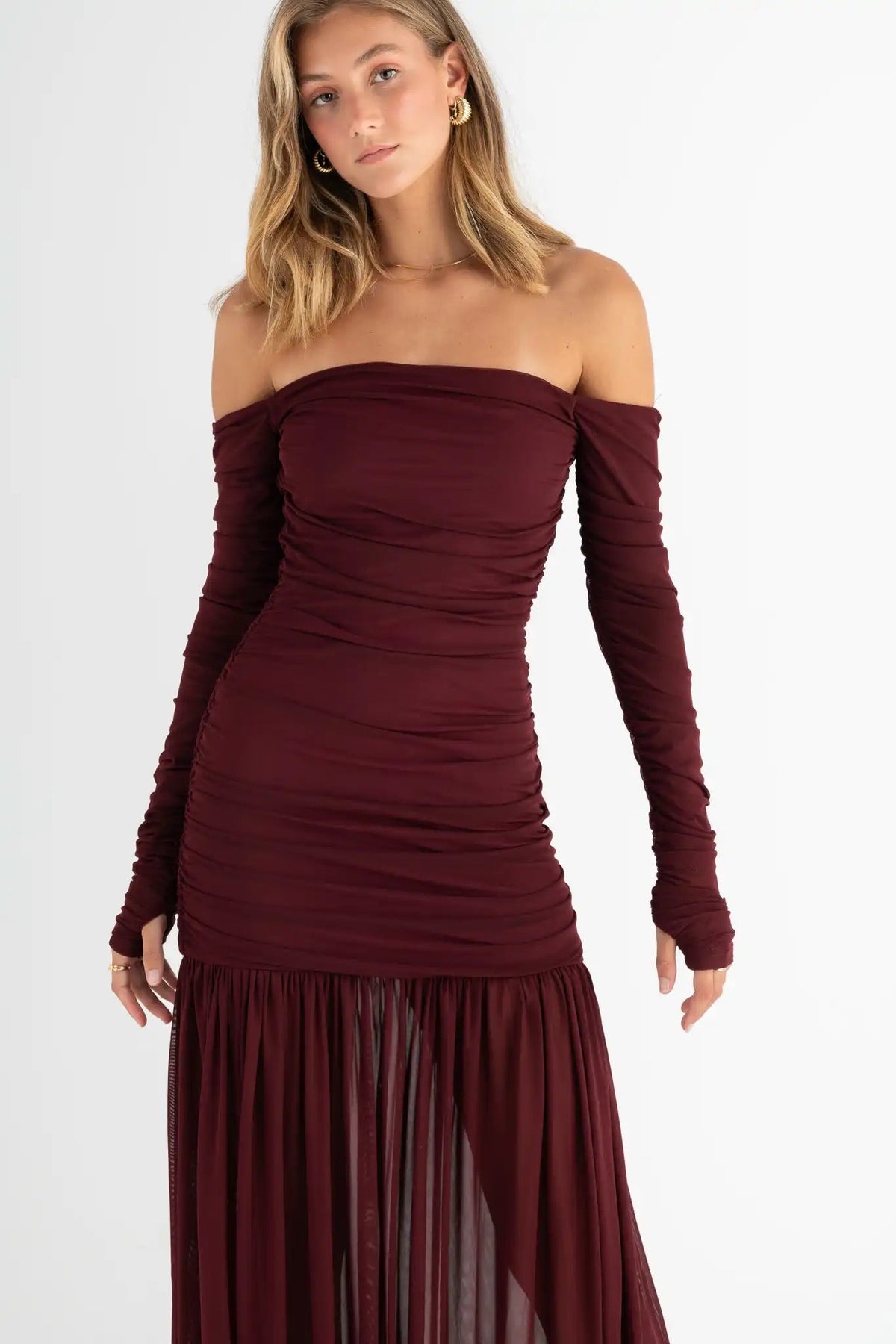 Pasduchas Echo Hourglass Midi Dress - Cherry