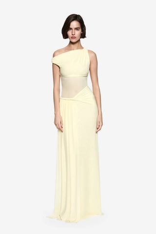 Misha Sisal Mesh Maxi Dress - Lemon