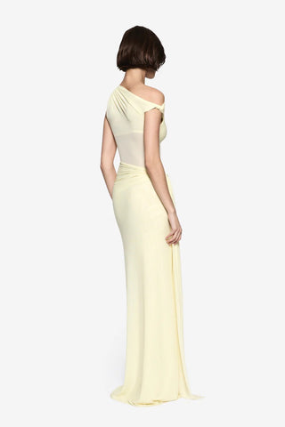 Misha Sisal Mesh Maxi Dress - Lemon