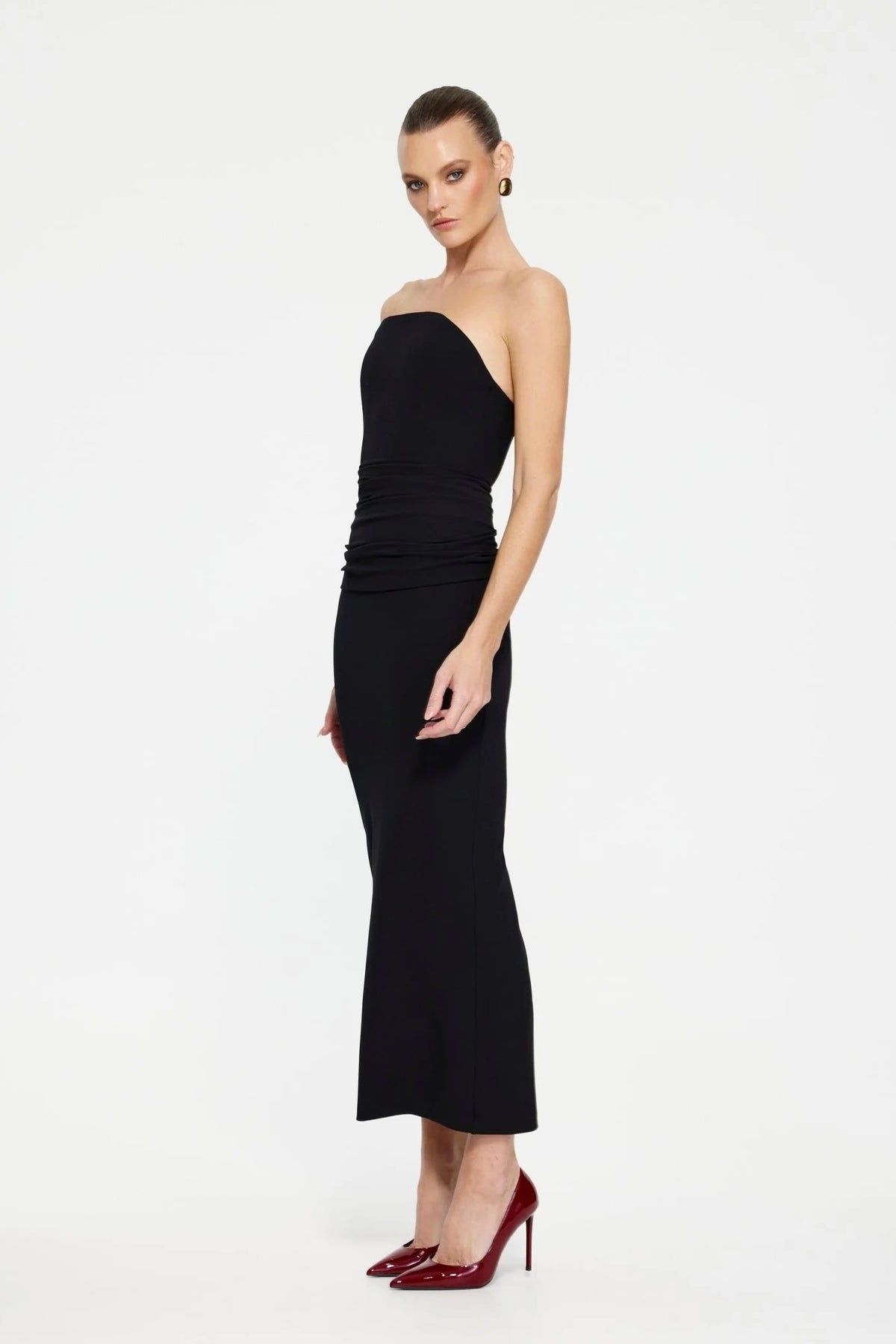 Effie Kats Astor Strapless Midi Dress - Black