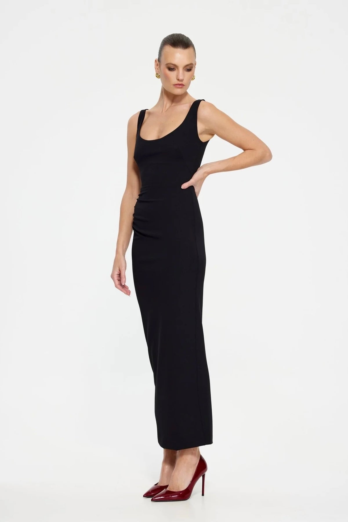 Effie Kats Gabel Midi Dress - Black