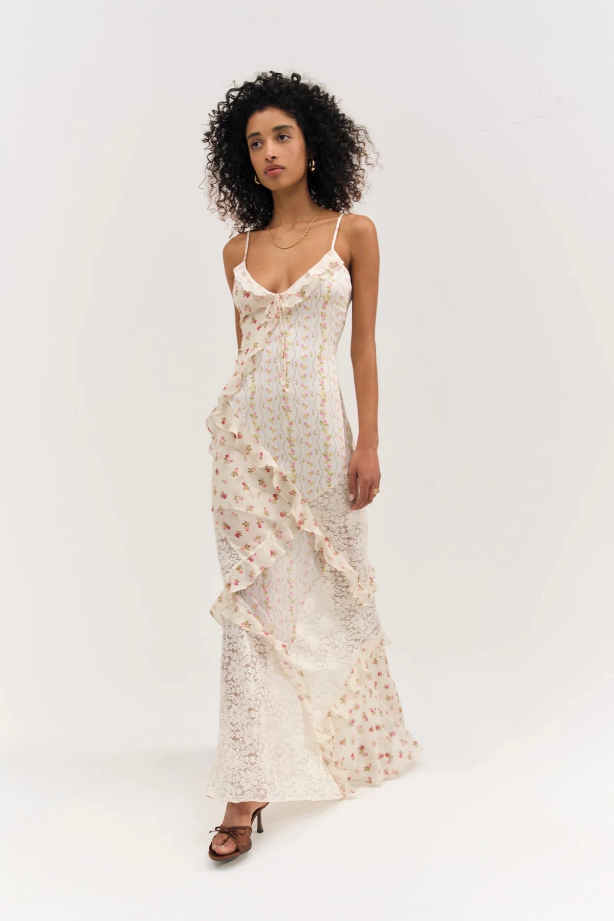 For Love & Lemons Josalyn Maxi Dress - Cream
