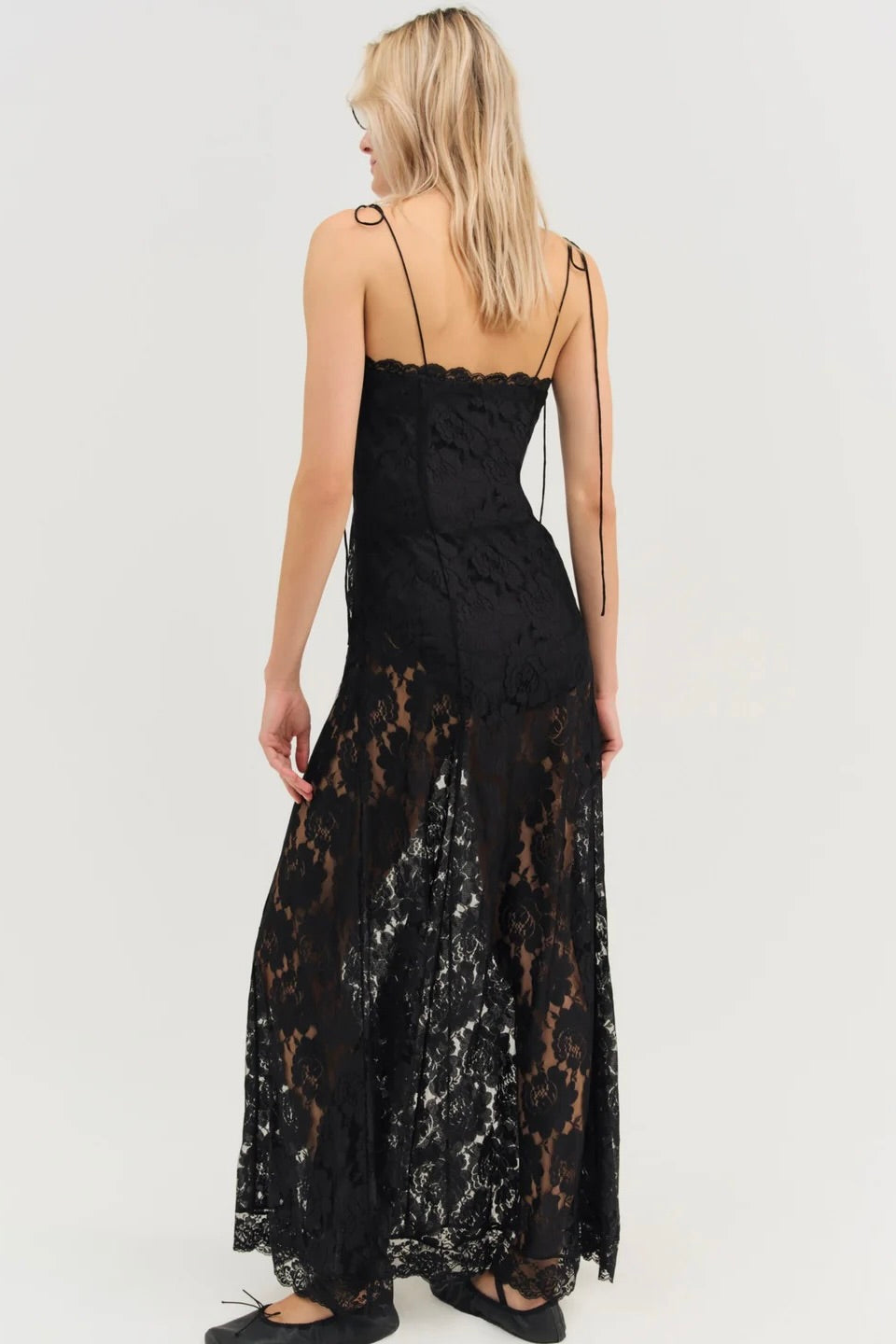 For Love & Lemons Claudia Rose Lace Maxi Dress - Black