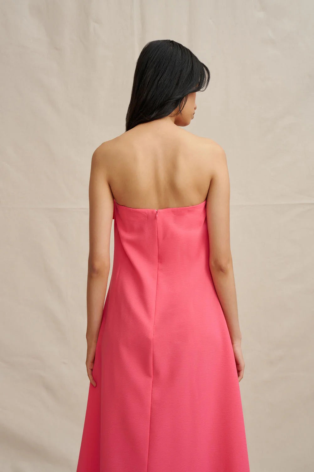 By Johnny Sabrina Strapless Maxi Dress - Coral Pink