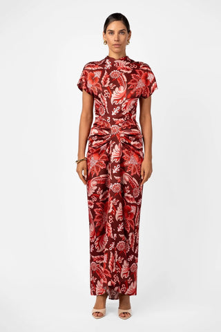 One Fell Swoop Lucent Maxi Dress - Porta Rosa Satin