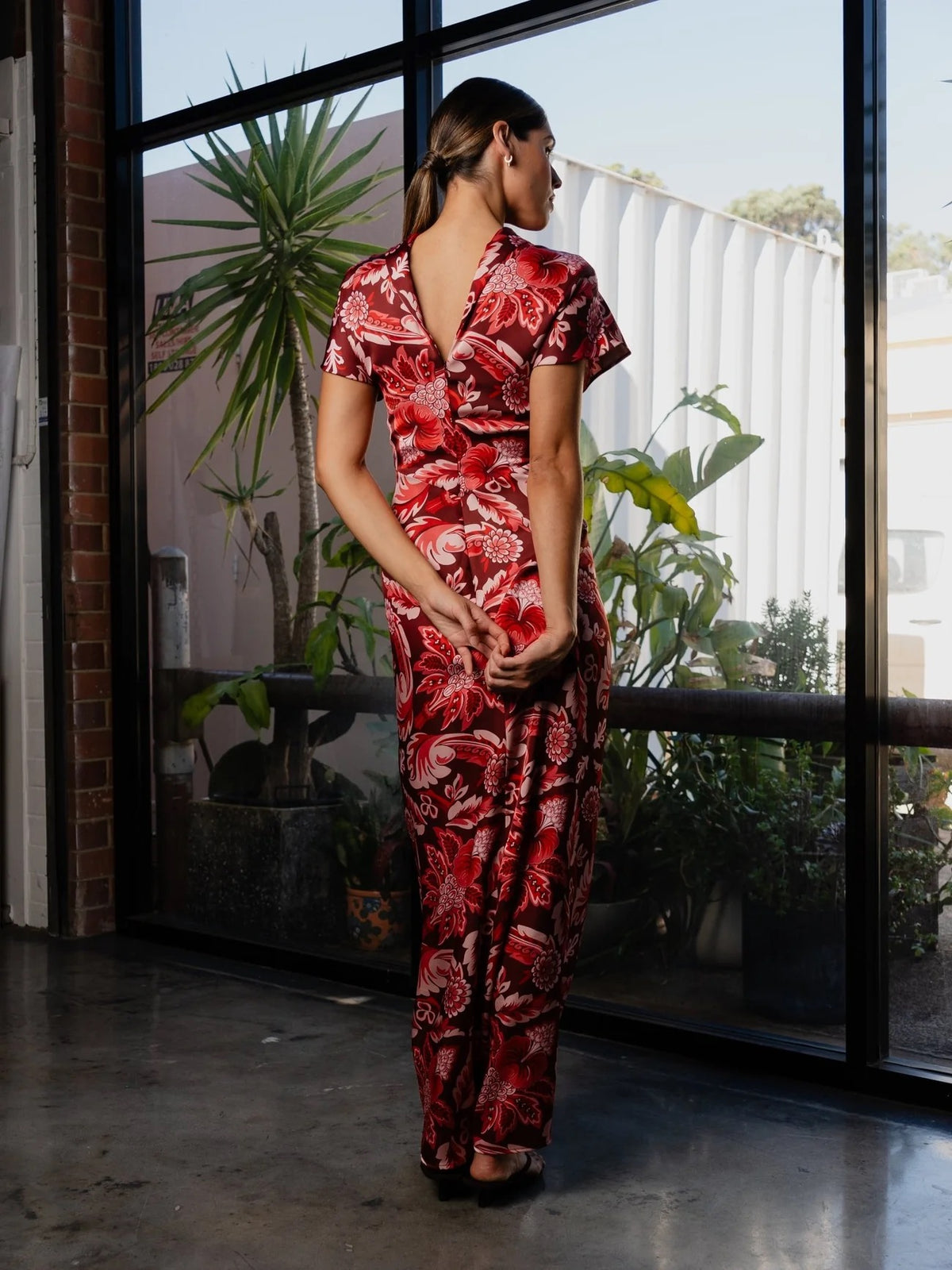 One Fell Swoop Lucent Maxi Dress - Porta Rosa Satin