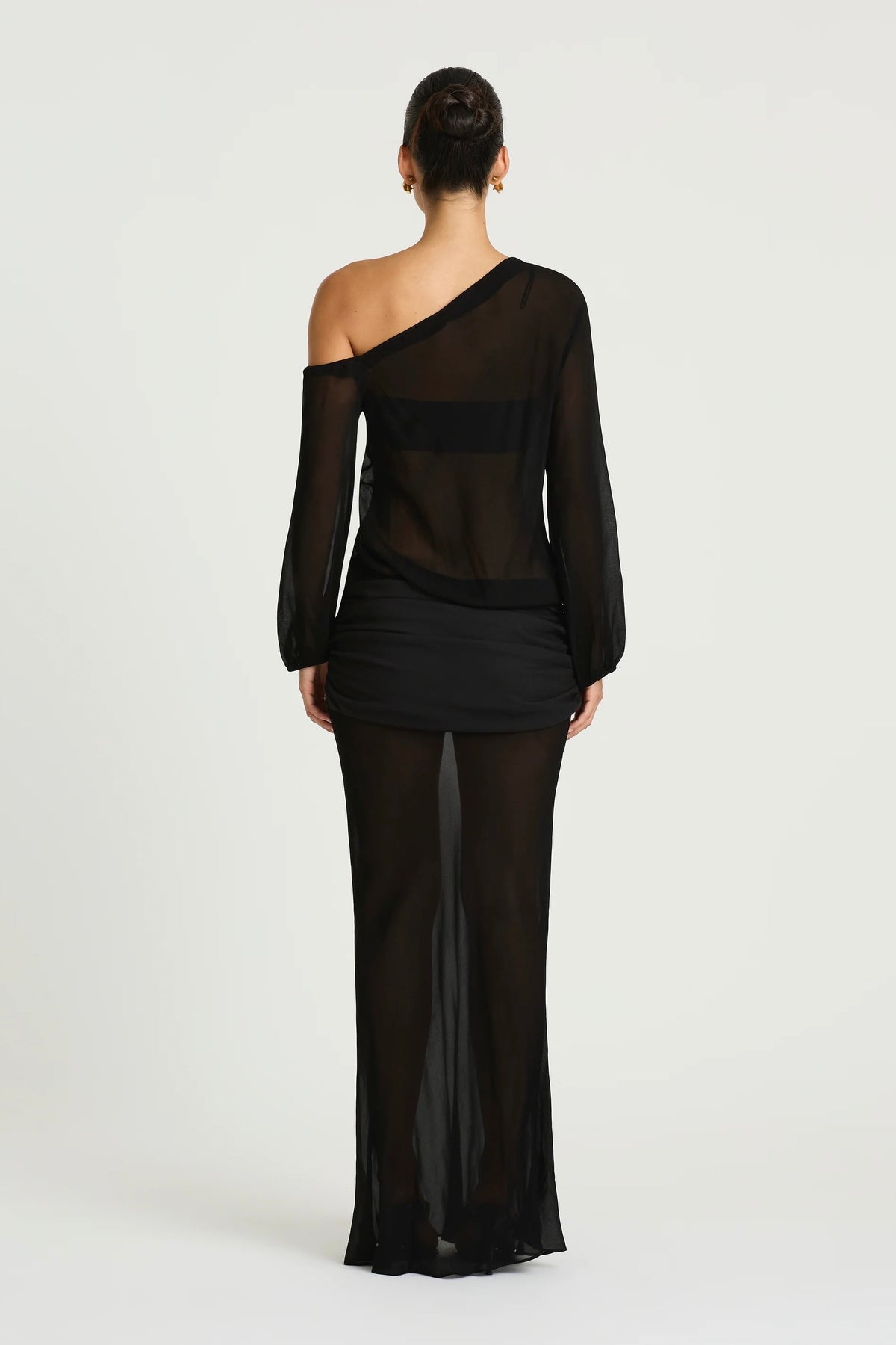 Benni Jessa Long Sleeve Maxi Dress - Black