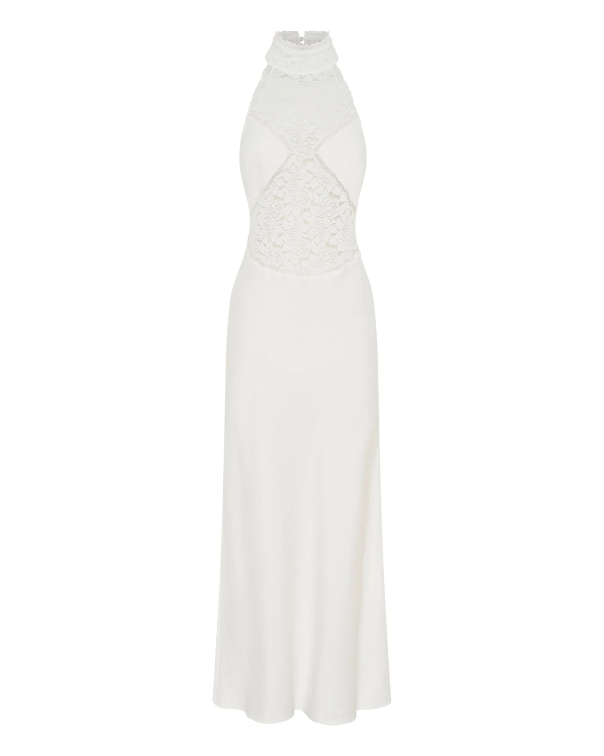 Third Form Serenade Lace Halter Maxi - Gardenia