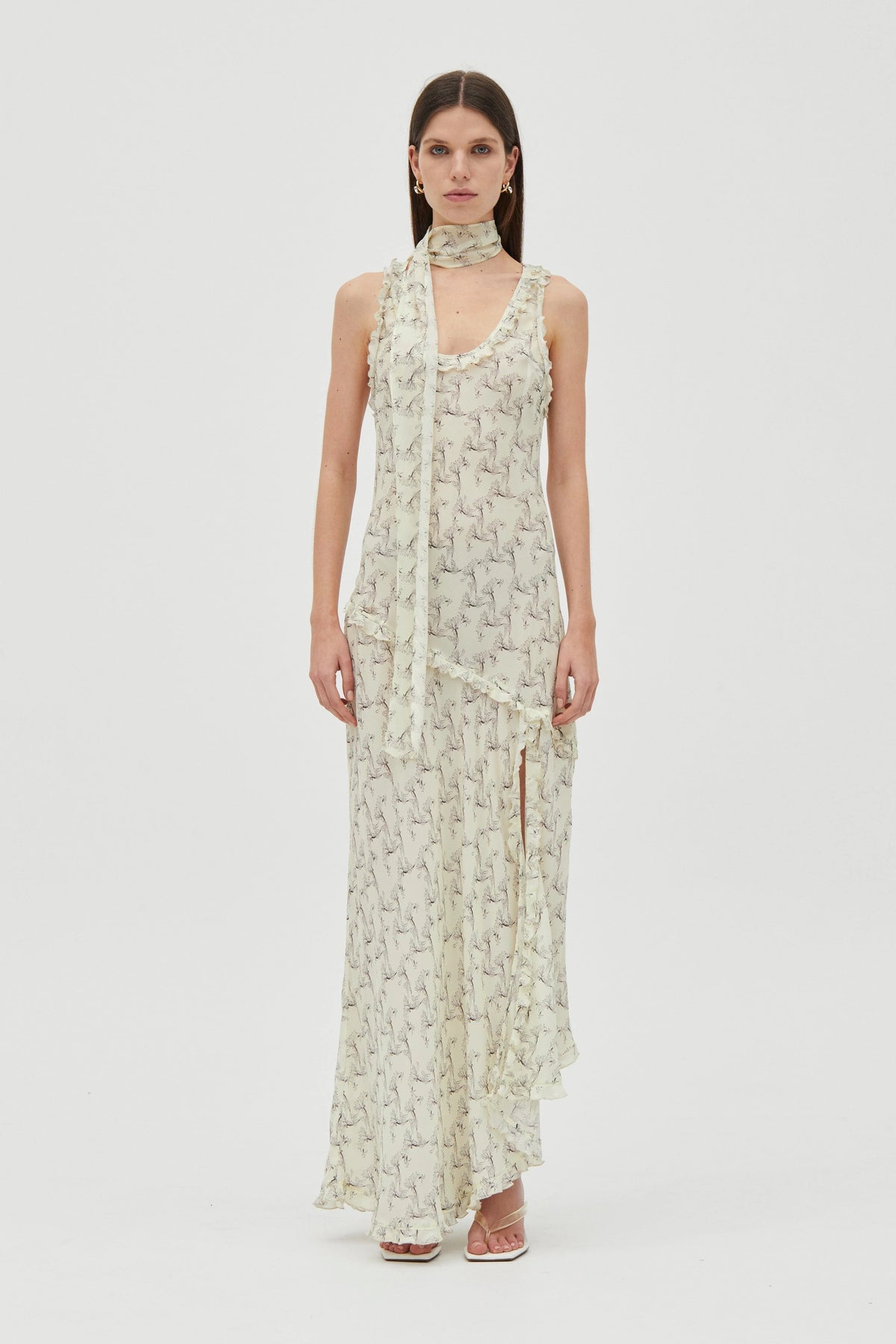 Third Form Solace Frill Tank Maxi Dress - Creeping Vine