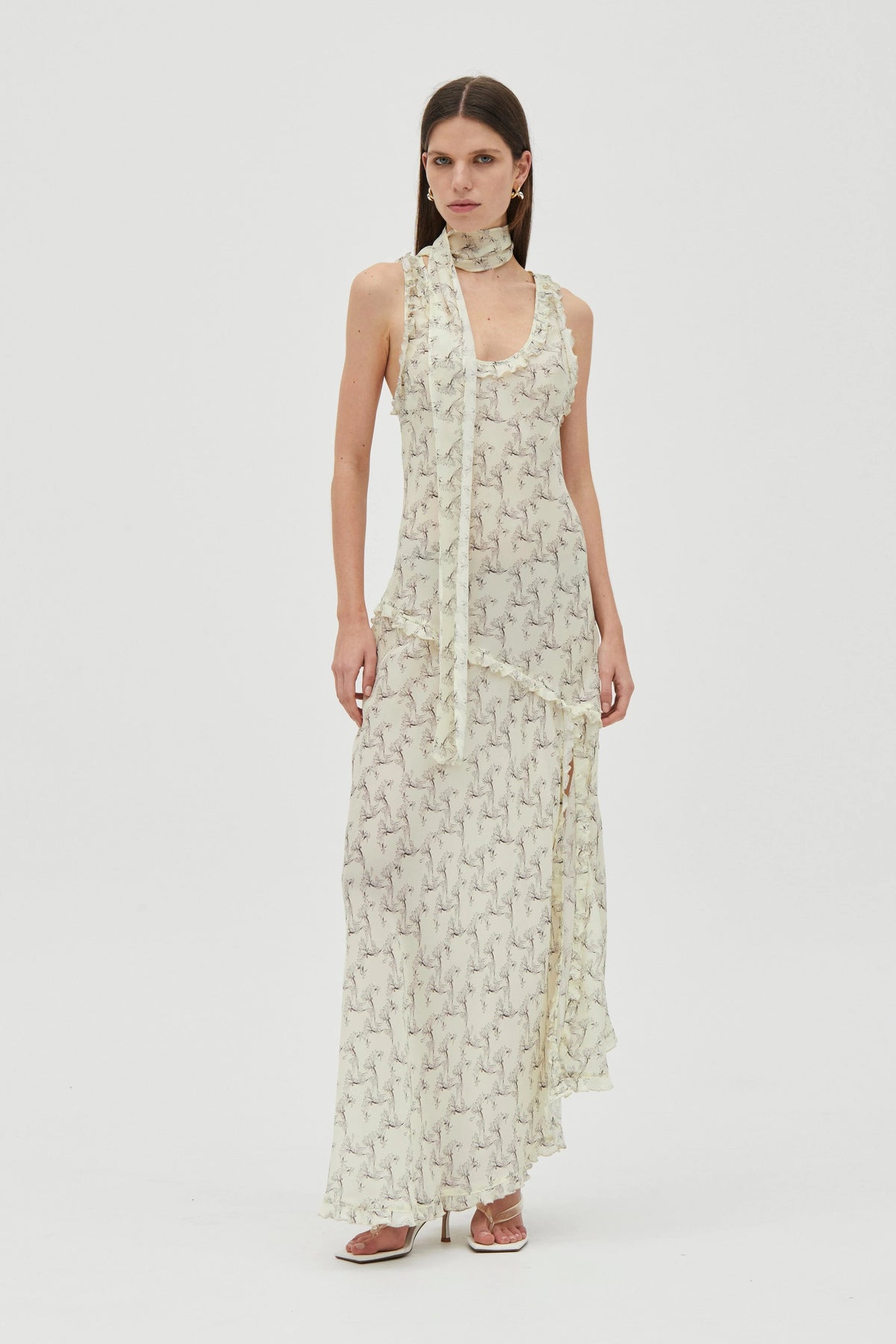 Third Form Solace Frill Tank Maxi Dress - Creeping Vine