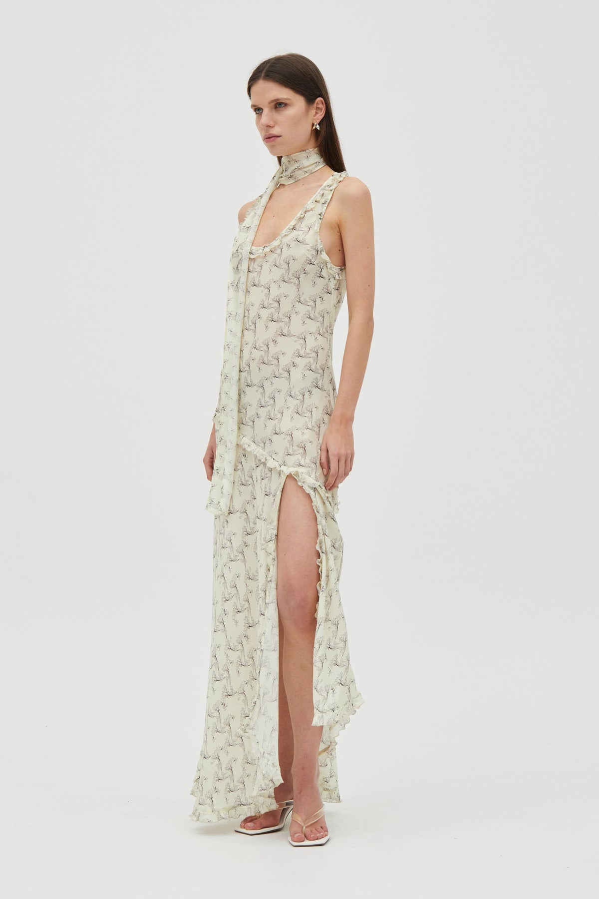 Third Form Solace Frill Tank Maxi Dress - Creeping Vine
