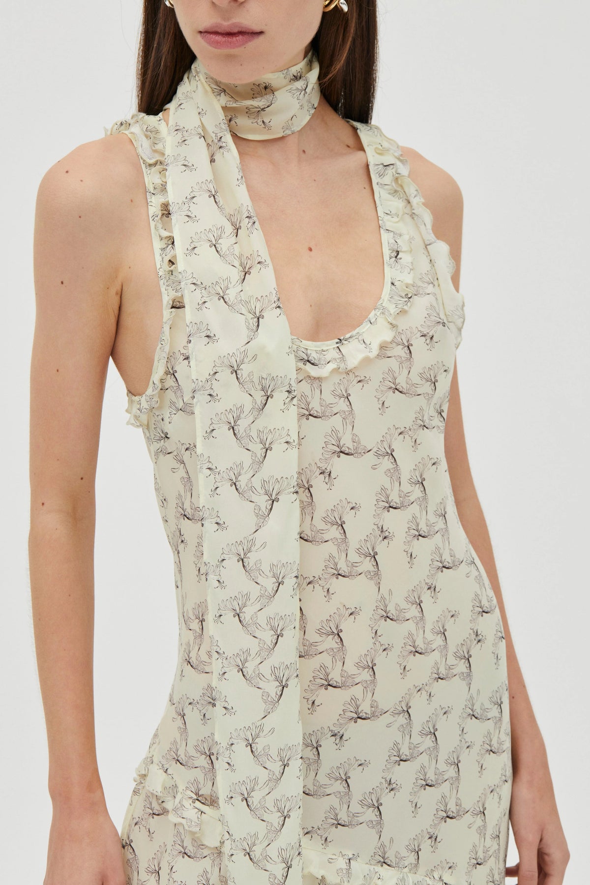 Third Form Solace Frill Tank Maxi Dress - Creeping Vine