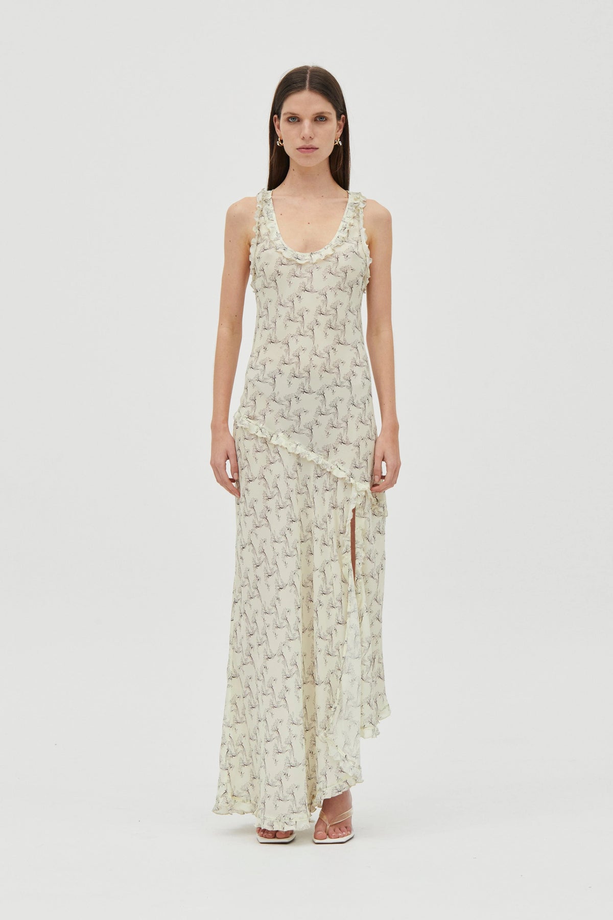 Third Form Solace Frill Tank Maxi Dress - Creeping Vine