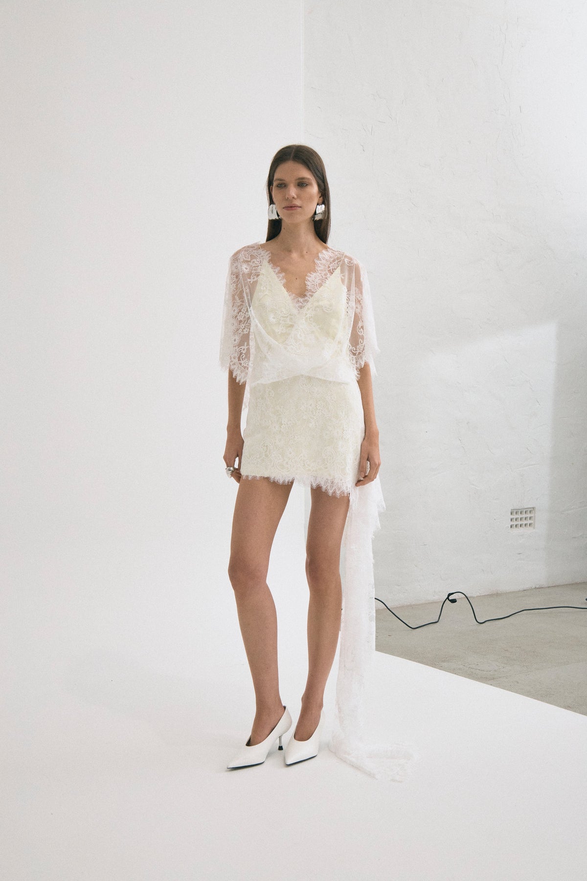 Third Form Poetry Draped Lace Dress - Lemonade