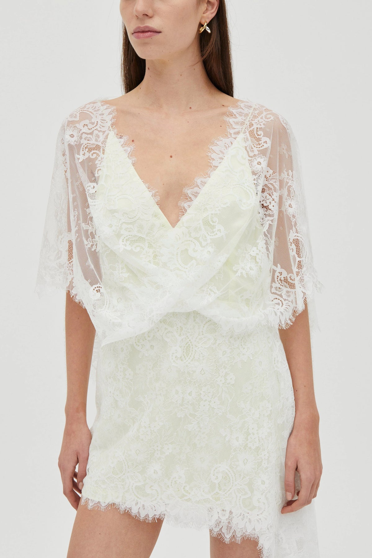 Third Form Poetry Draped Lace Dress - Lemonade