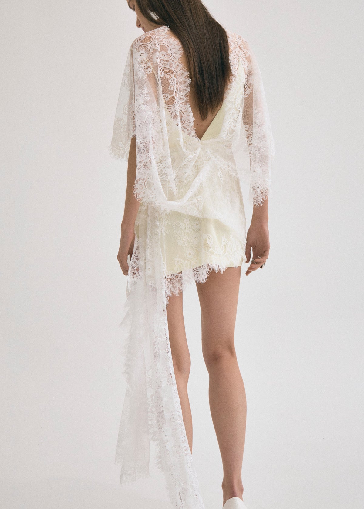 Third Form Poetry Draped Lace Dress - Lemonade