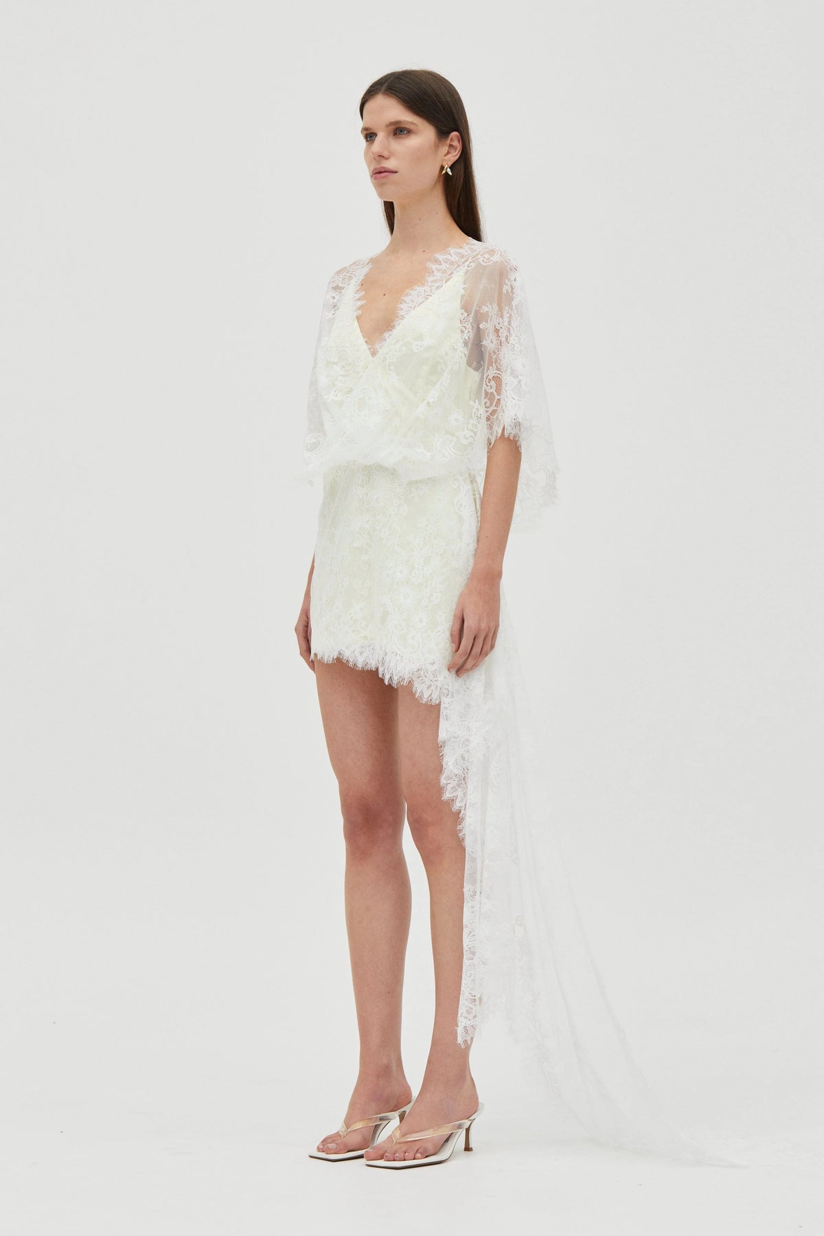 Third Form Poetry Draped Lace Dress - Lemonade