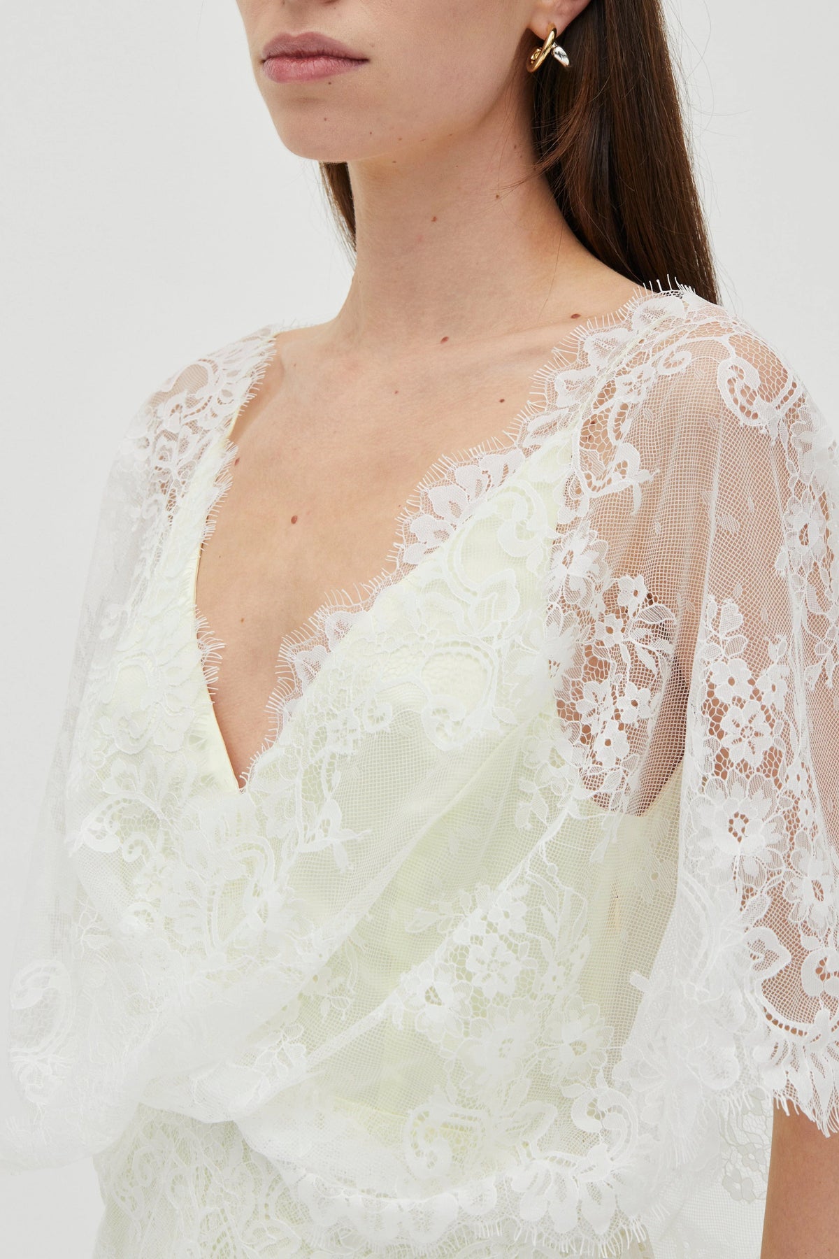 Third Form Poetry Draped Lace Dress - Lemonade