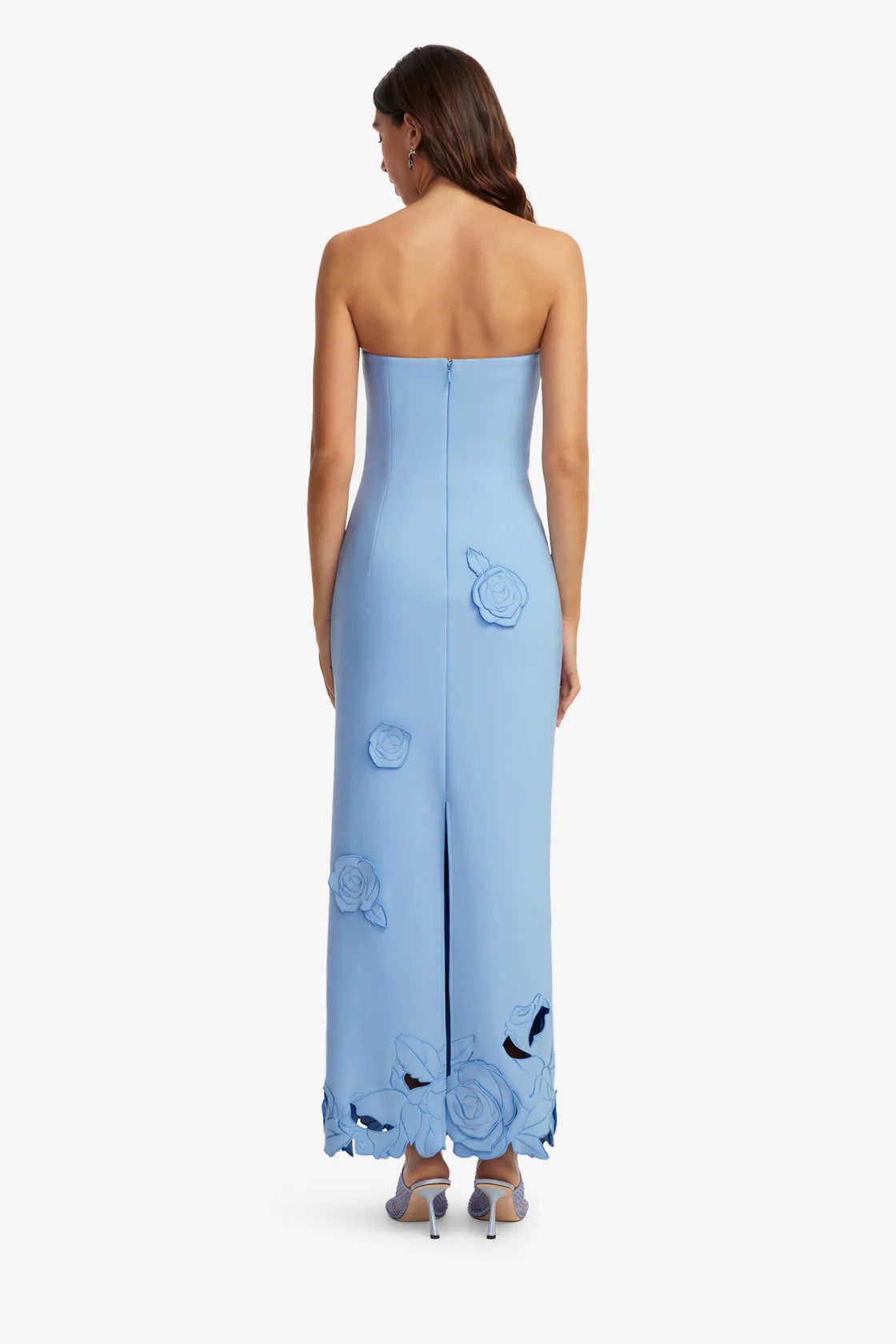 Leo Lin Rayna Appliqué Bustier Maxi Dress - Pastel Blue
