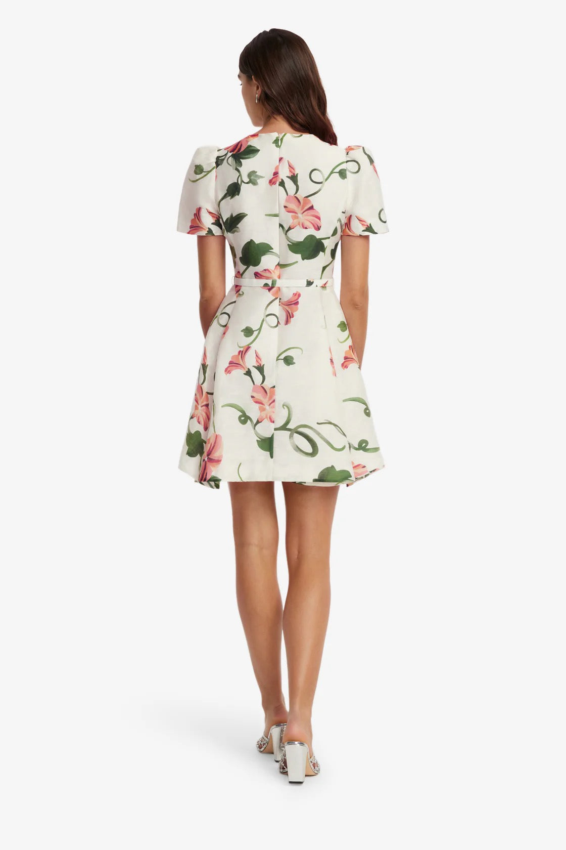 Leo Lin Elyse Short Sleeve Mini Dress - Vine Print in Snow