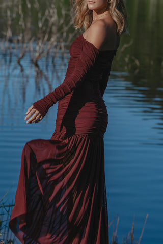 Pasduchas Echo Hourglass Midi Dress - Cherry