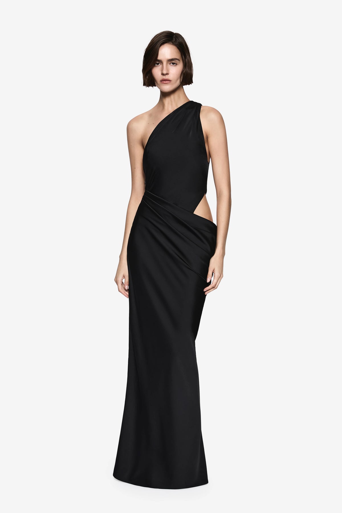 Misha Isadora Satin Dress - Black