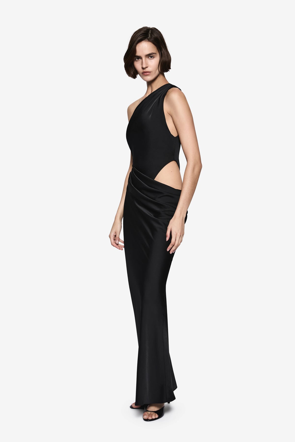 Misha Isadora Satin Dress - Black