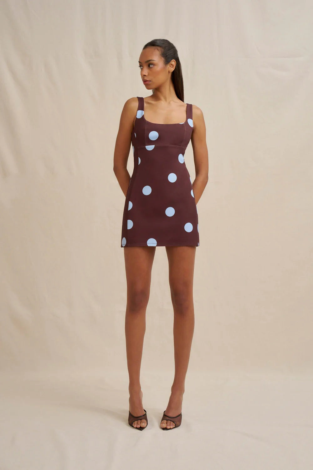By Johnny Paloma Mini Dress - Brown Blue - Dress Hire AU By Johnny Paloma Mini Dress - Brown Blue - Dress Hire AU