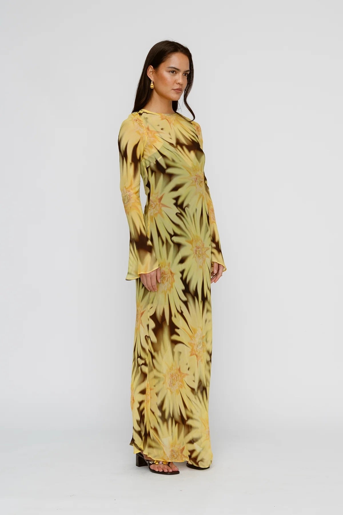 The Wolf Gang Lottie Maxi Dress - Chocolate Sunflower