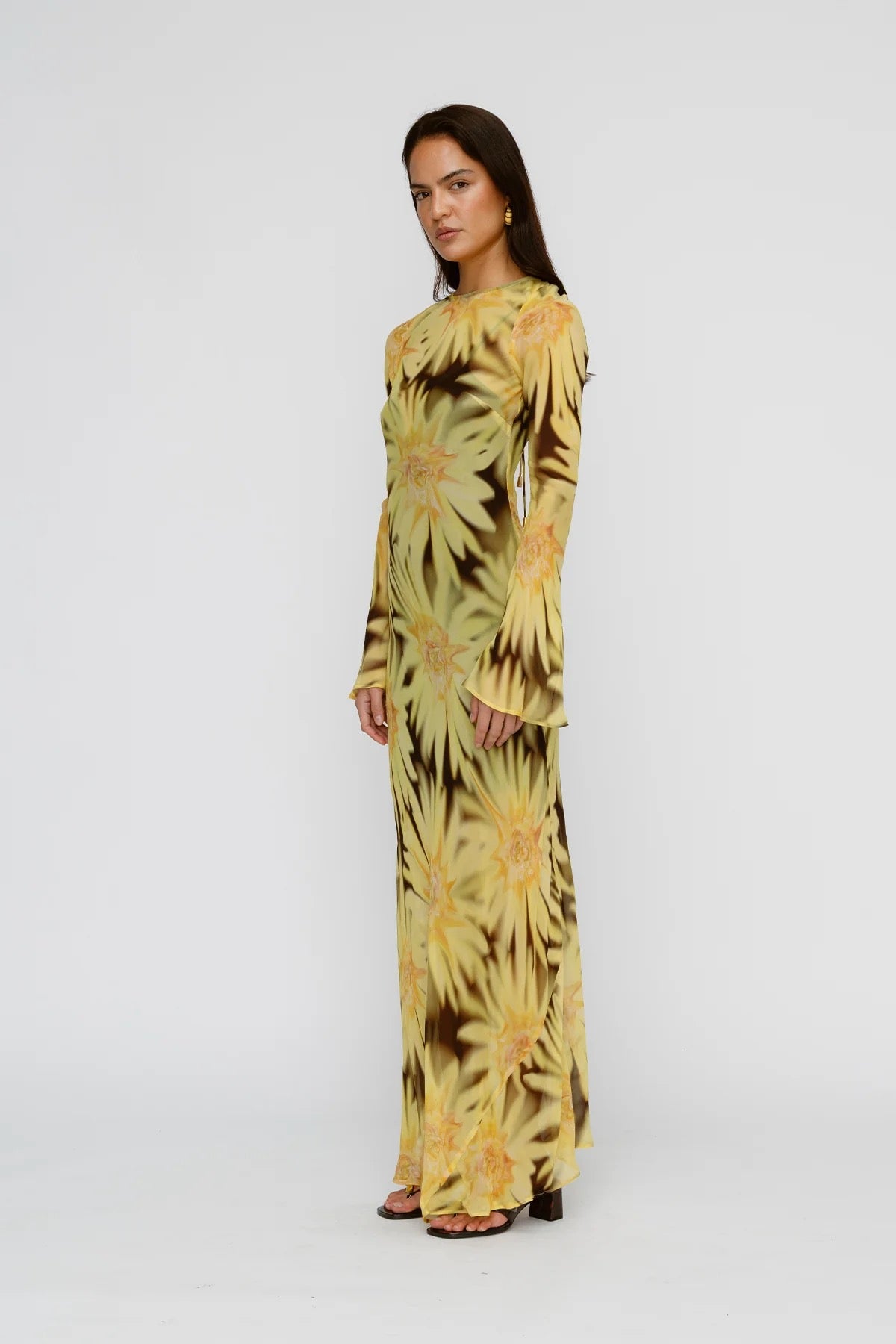 The Wolf Gang Lottie Maxi Dress - Chocolate Sunflower