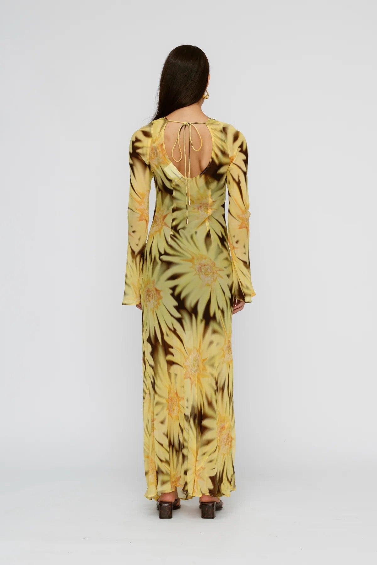 The Wolf Gang Lottie Maxi Dress - Chocolate Sunflower