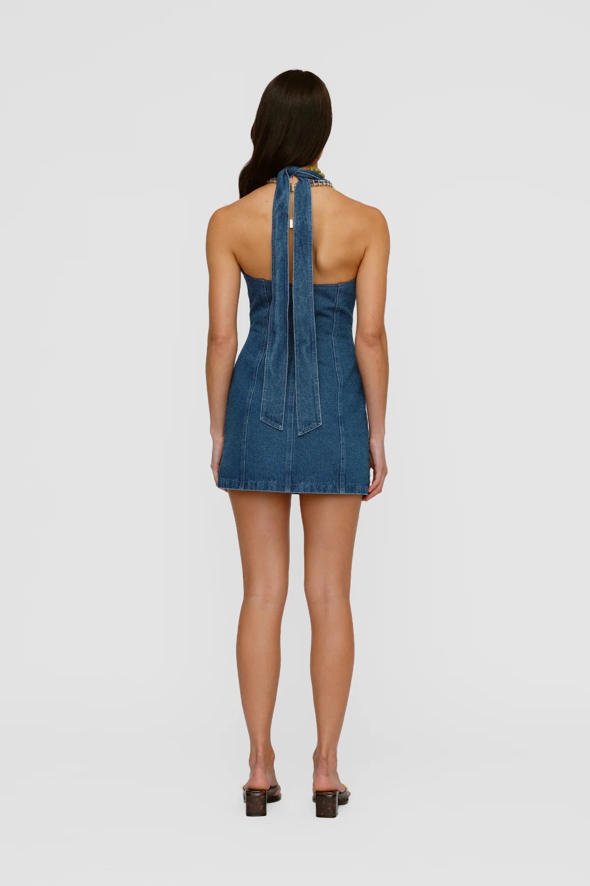 The Wolf Gang Wynn Denim Mini Dress - Bluestone