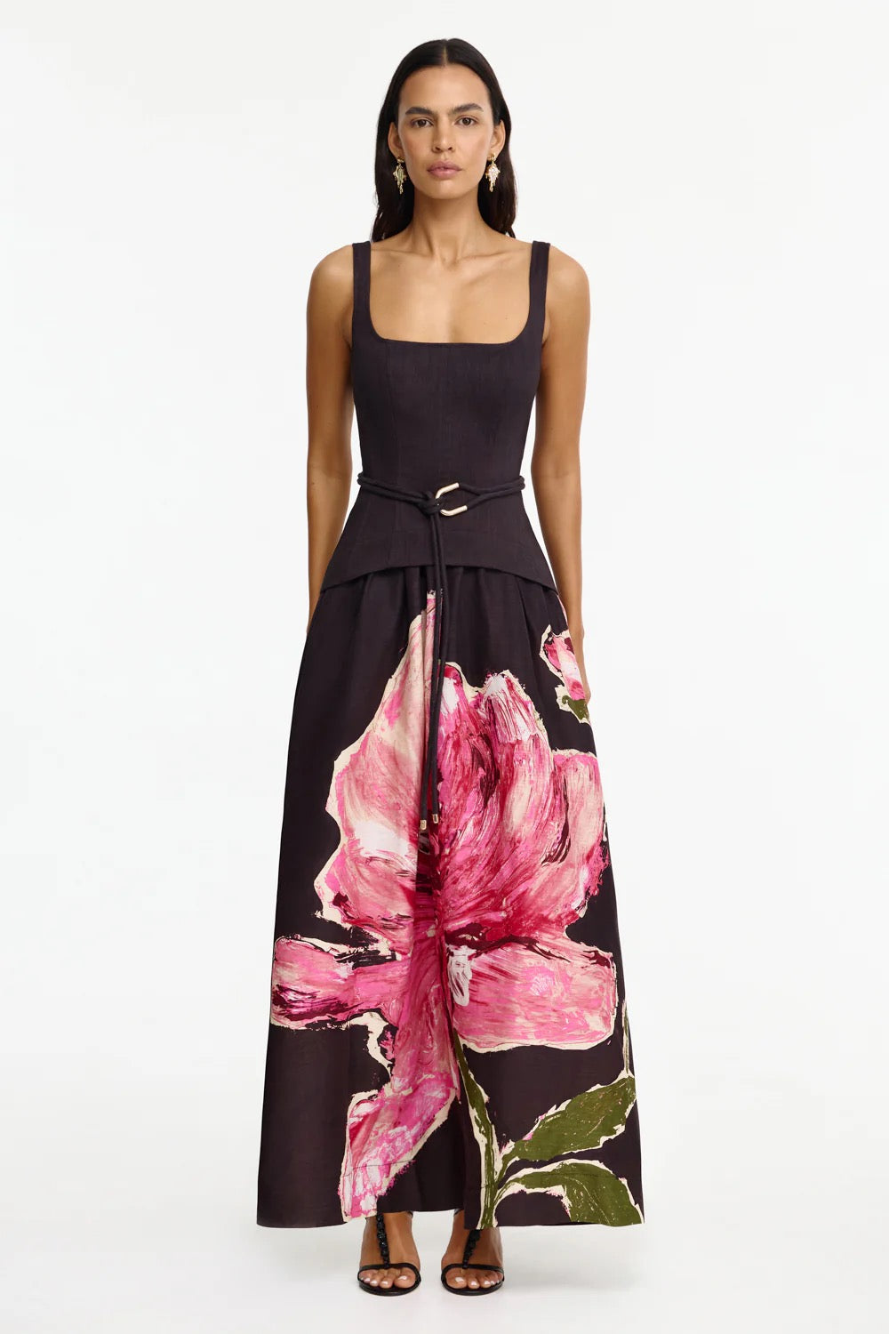 Acler Actonhill Maxi Dress - Garnet Magnolia