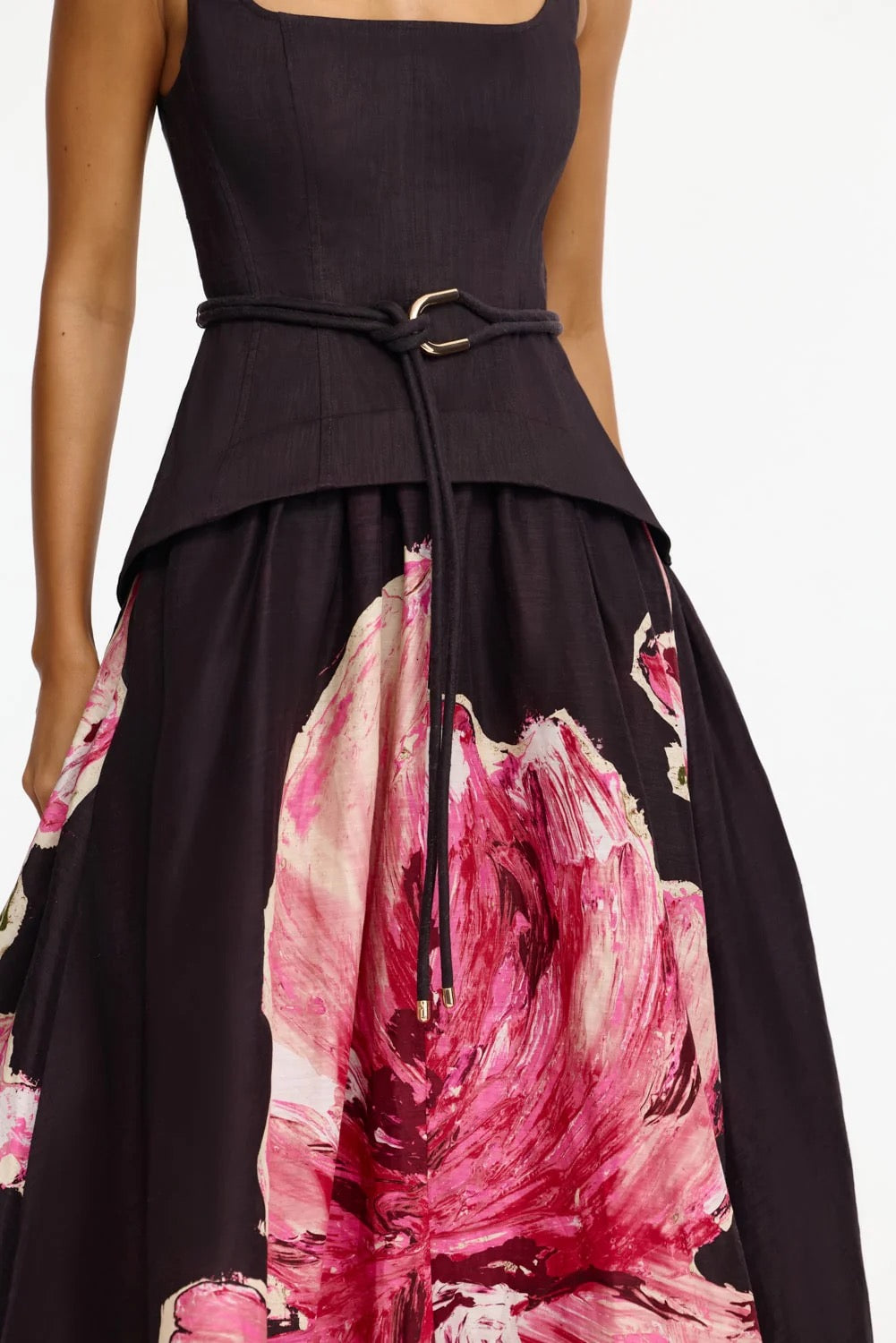 Acler Actonhill Maxi Dress - Garnet Magnolia