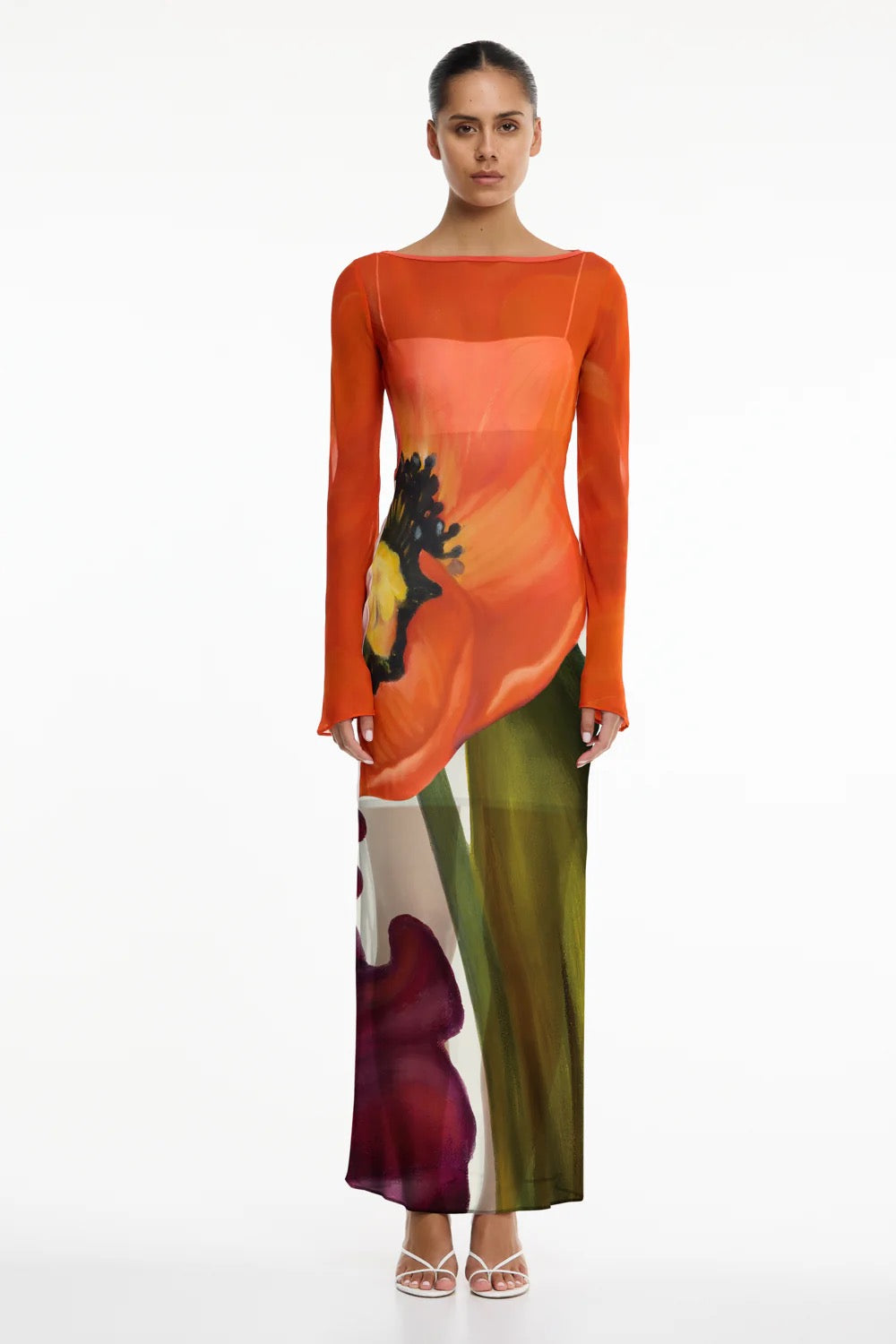 Significant Other August Long Sleeve Maxi Dress - Poppy Botanic