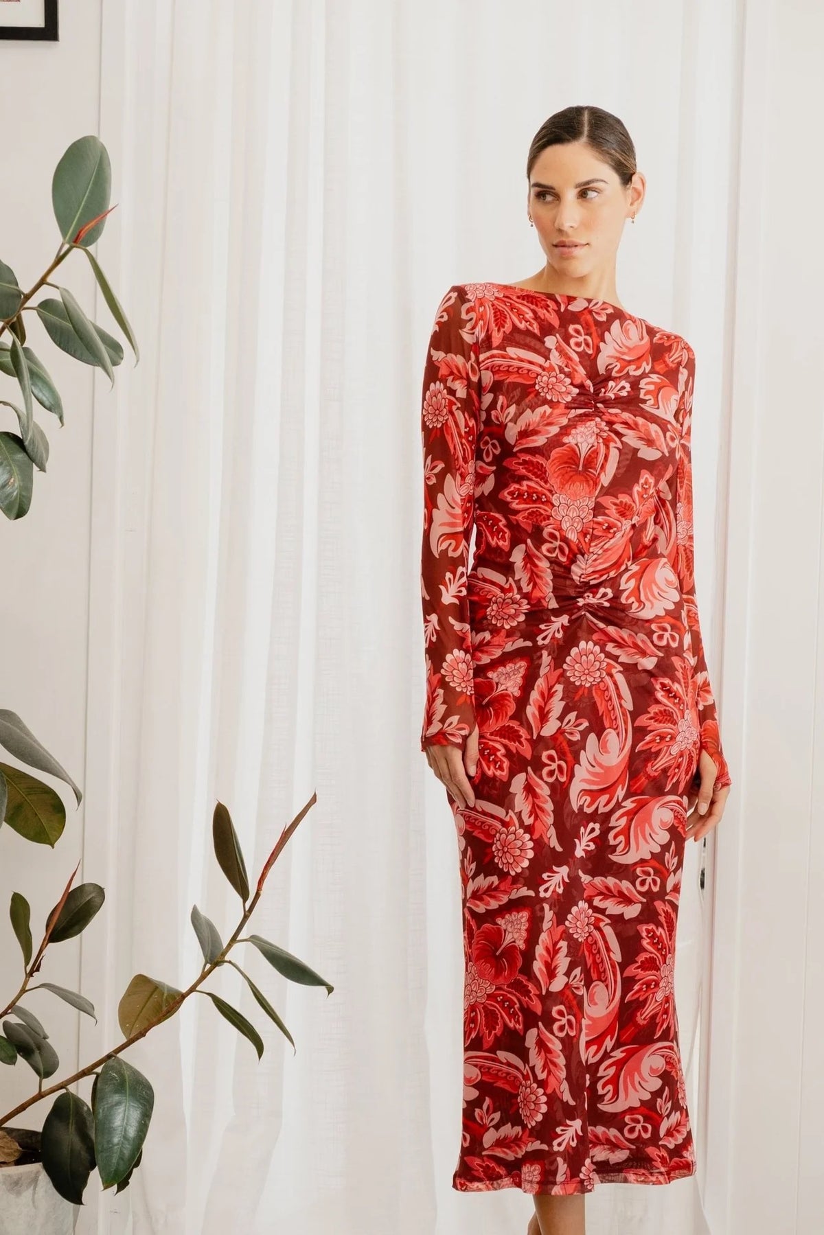 One Fell Swoop Svelte Form Dress - Porta Rosa Mesh