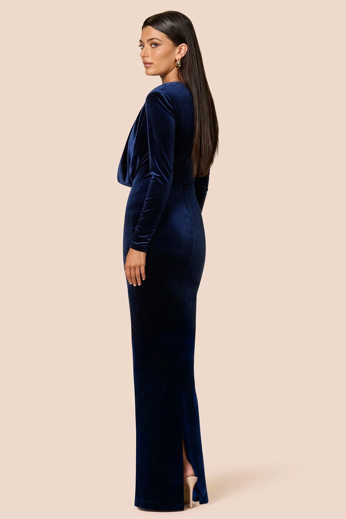 Nookie Nina Long Sleeve Maxi Dress - Navy