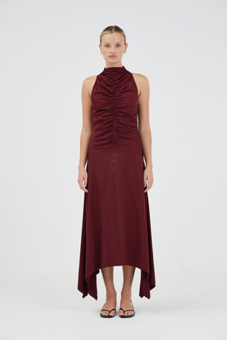 Third Form Allure Gathered Tank Dress - Cabernet